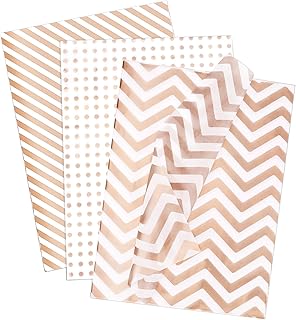 Larcenciel Rose Gold Metallic Tissue Paper, 30 Sheets, 20x14 inch, Gift Wrapping Tissue Paper for Gift Bags Packaging and Crafts, Elegant Gift Wrap for Wedding, Birthday, Valentine's Day, Mother's Day
