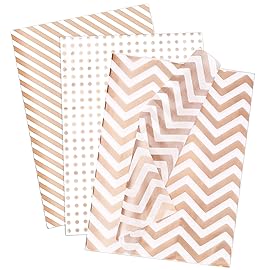 Larcenciel Rose Gold Metallic Tissue Paper, 30 Sheets, 20x14 inch, Gift Wrapping Tissue Paper for Gift Bags Packaging and Crafts, Elegant Gift Wrap for Wedding, Birthday, Valentine\'s Day, Mother\'s Day