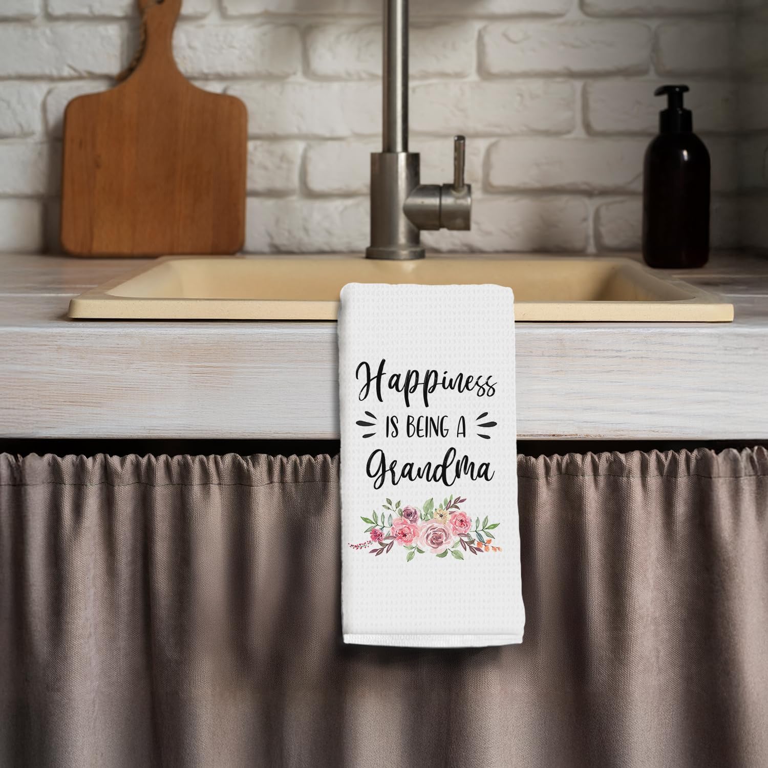 Grandma Kitchen Towels, Grandma Gifts for Mother's Day Birthday Dish Tea Towels for Kitchen, Grandmother Gifts from Grandkids Hand Towels for Bathroom Decor, 16x24 Inch