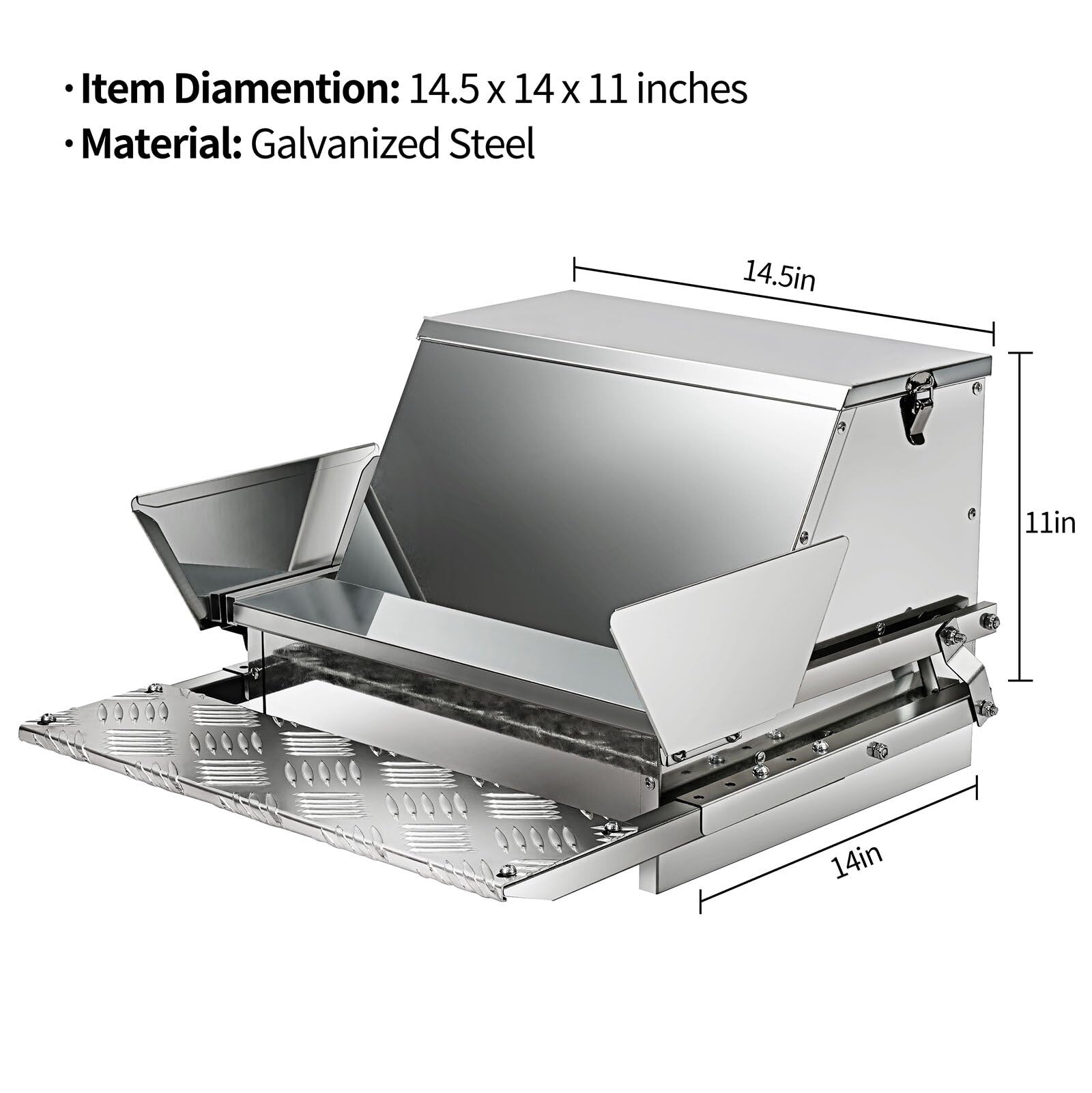 RYFT Comedero automático de pollo de gran capacidad de acero galvanizado con cubierta resistente a la intemperie, para pollos, faisanes, gallo, patos y aves de corral