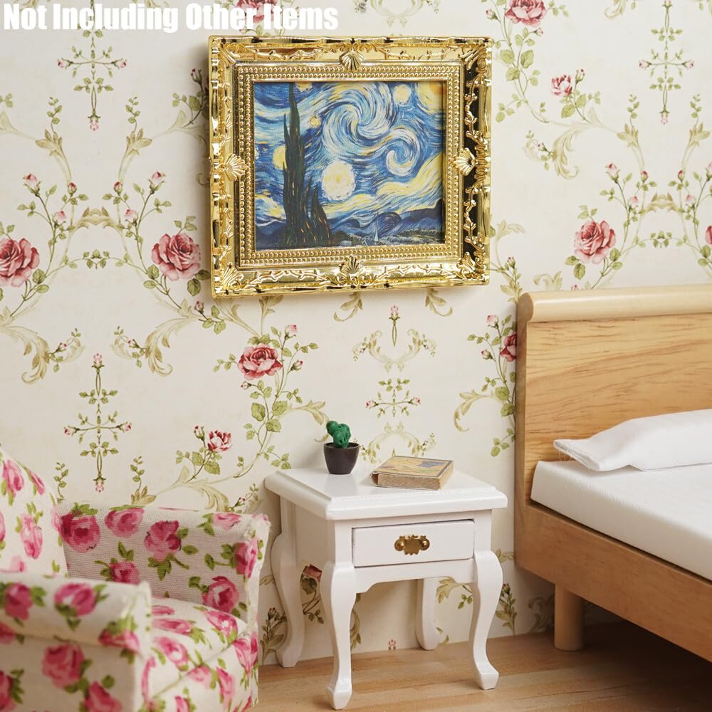 Odoria Miniature Peinture Tournesols Encadrée Dorée – échelle 1:12 – Déco Maison De Poupée Vintage