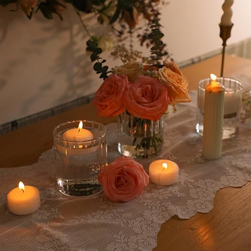 Miniatura 4 de ComSaf Jarrones cilíndricos de cristal, paquete de 12, jarrones acanalados transparentes para centros de mesa, decoración de malezas, jarrones