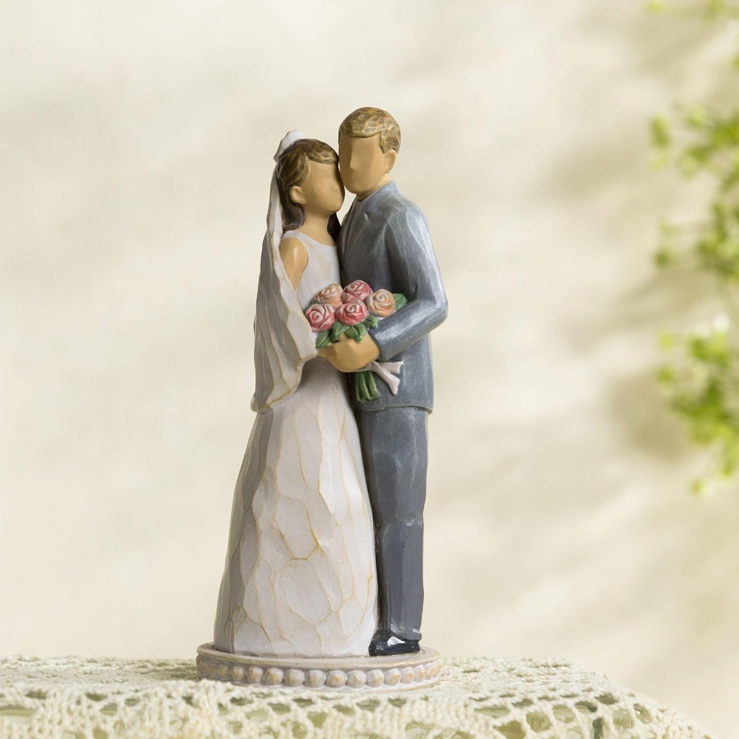 ShineOnAnegl Bride and Groom Statue 6inch Newlywed Couple Sculpture Wedding Home Decor