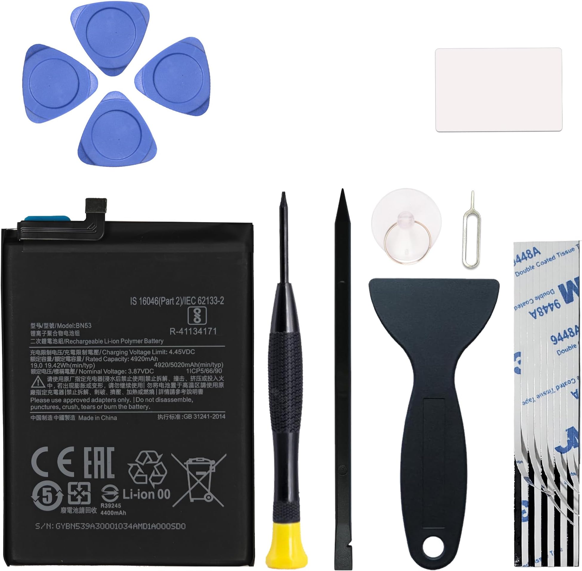 New Upgraded BN53 Replacement Battery Compatible with Redmi Note 9 Pro/Note 10 Pro 4G with Repair Toolkit