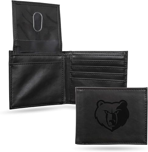 NBA Memphis Grizzlies Laser Engraved Billfold Wallet, Black