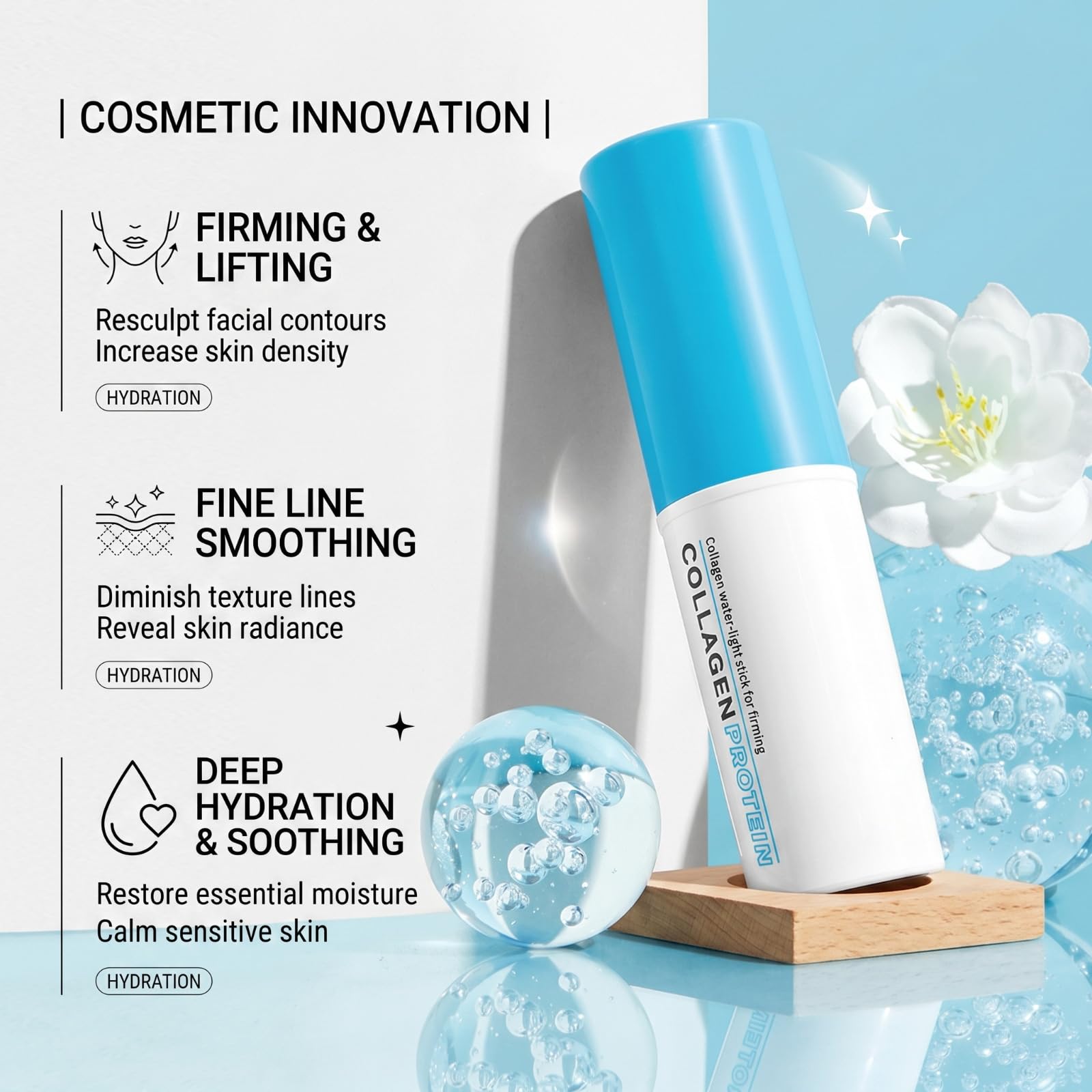 Multi Balm Stick Antirughe 1 Pezzo, Collagene Idratante Viso Occhi Collo. Balsamo Anti-Età Professionale che Riduce Linee Sottili, per Pelle Radiosa e Giovane.