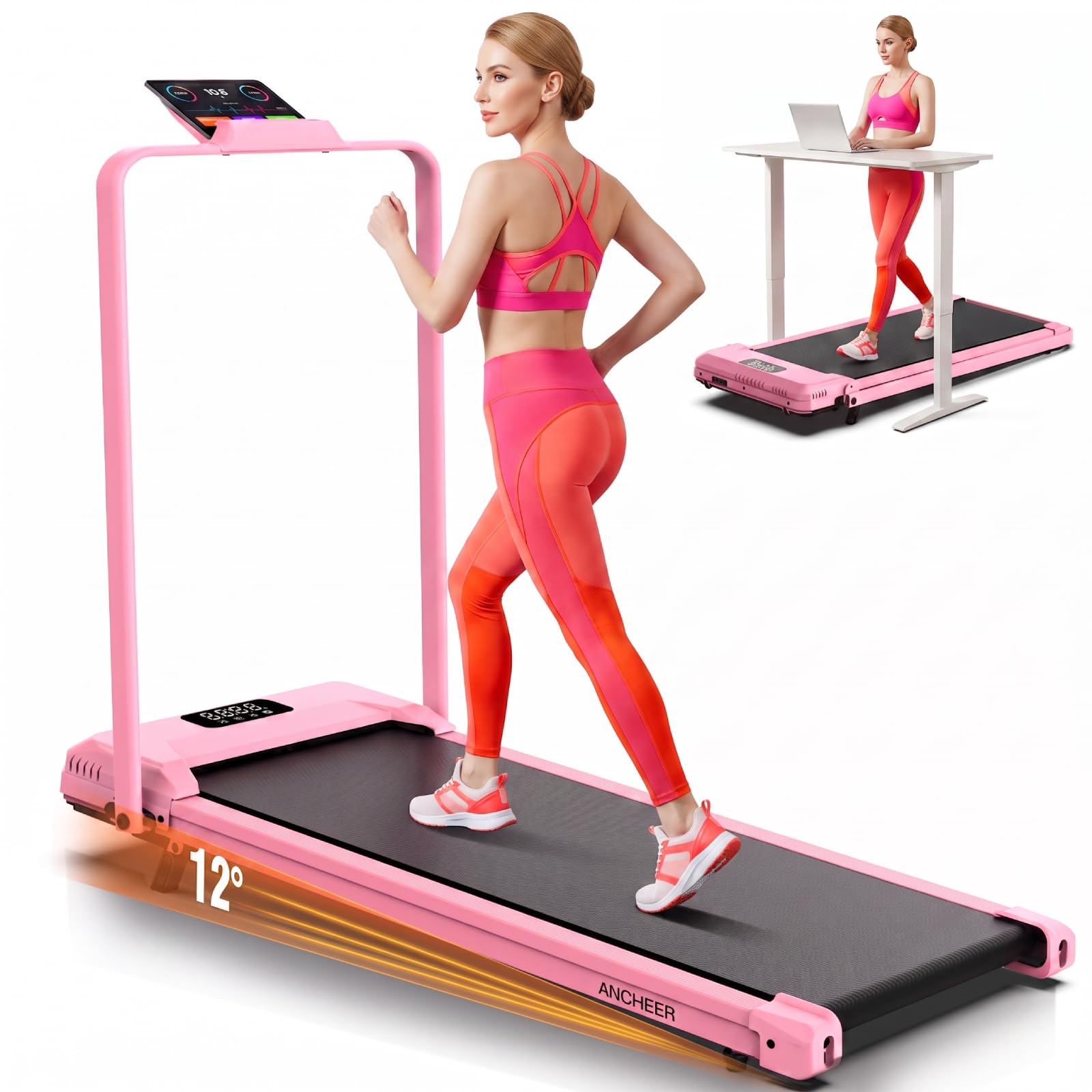 ANCHEER Walking Pad with Incline-Small Treadmill for Home