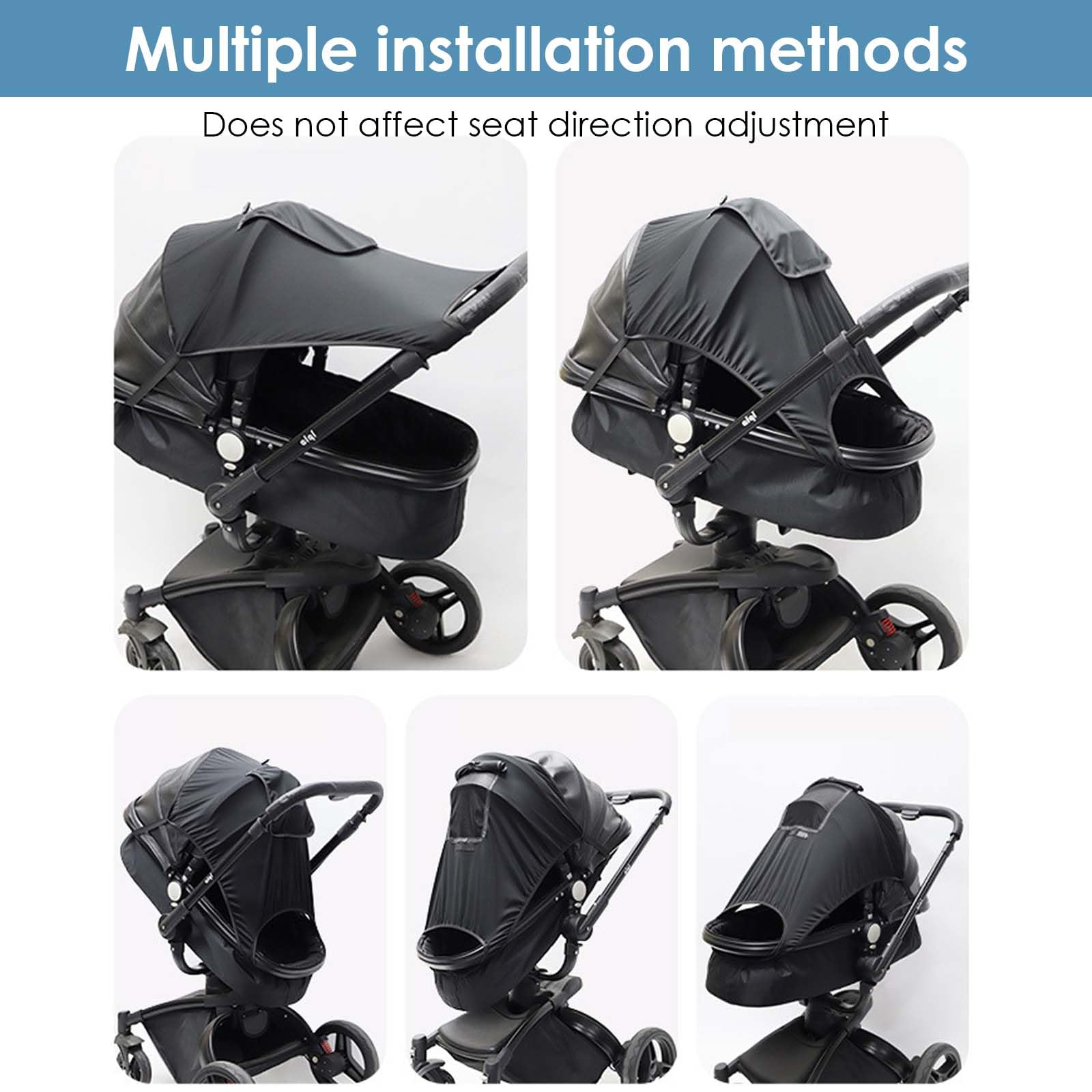 Parasol para Cochecitos con Protección UV 50+, Parasol Universal para Cochecito con Ventana de Visualización y alas de Sombra Extra Anchas