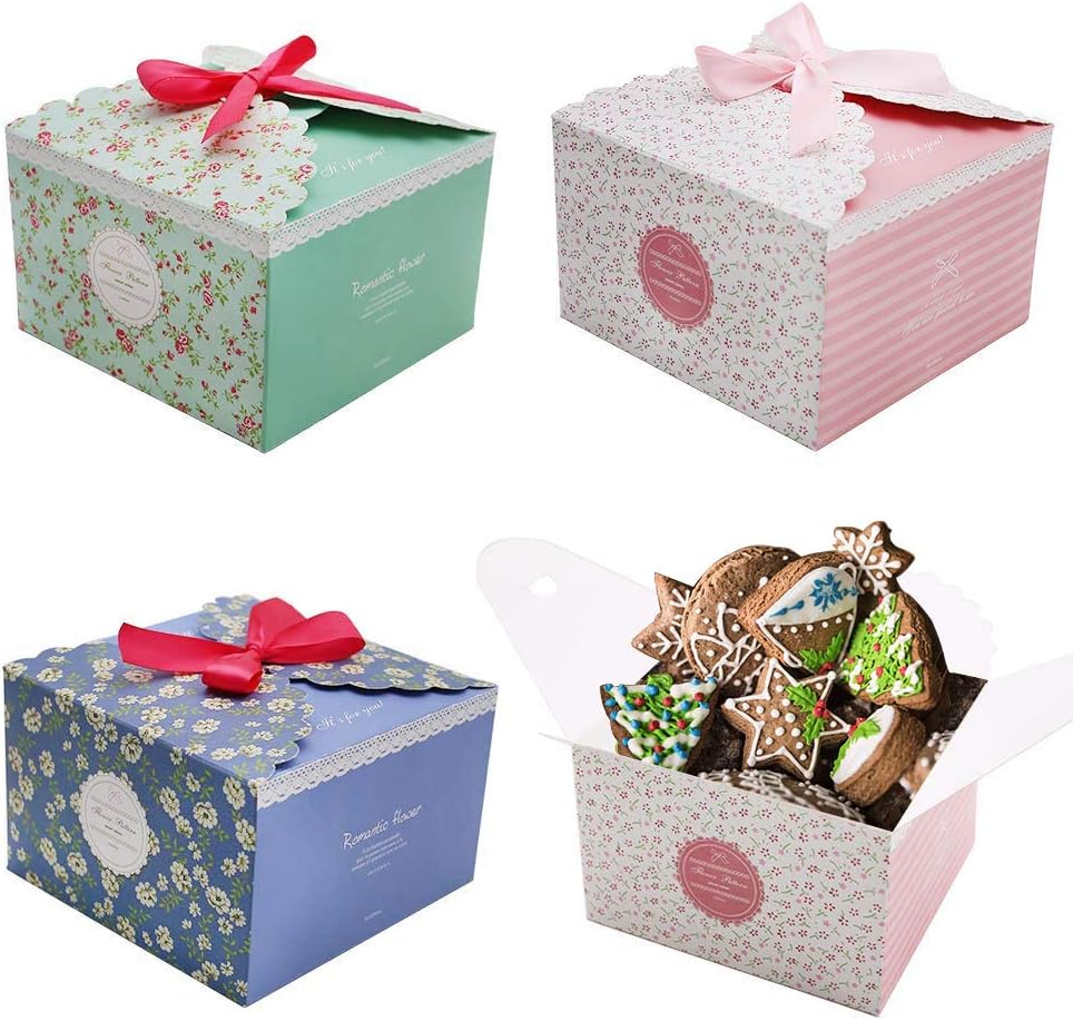 Craft Gift Boxes, 15pcs Cake Boxes Party Favor Treats Boxes Cookies Goodies Bakery Cupcake Boxes for Party Birthday Wedding Baby Shower Holiday Christmas Celebration