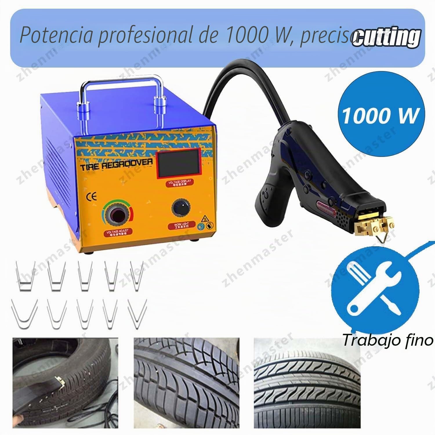Máquina Ranuradora De Neumáticos 1000W Profesional Con 20 Cuchillas U/V, Ancho 2-14mm, Profundidad 9-14mm, Regroover Para Ruedas De Camión, Coche, ATV Y Neumáticos Industriales