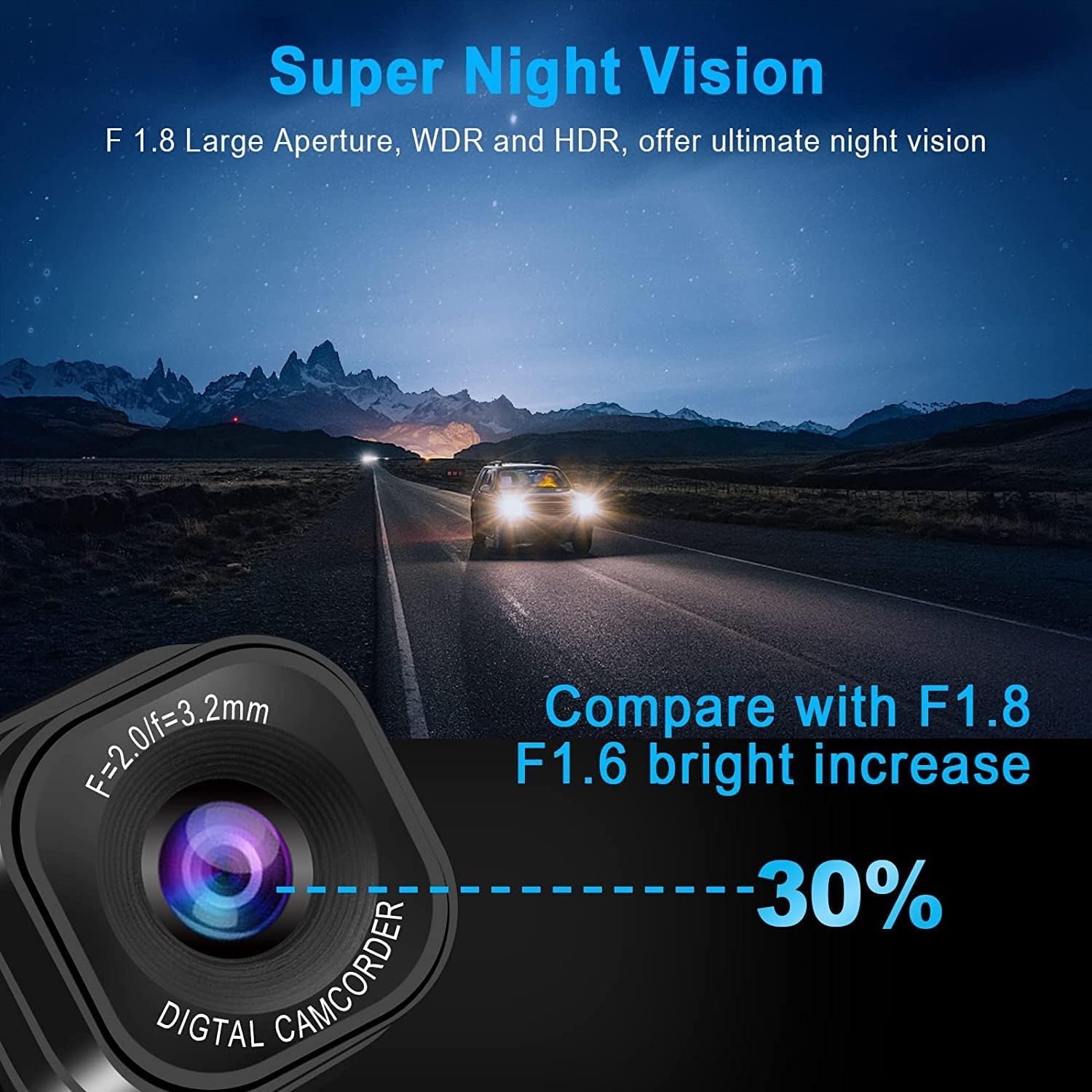 Dash Camera for Car,3 Inch LCD Screen,720P Full HD Car Dashboard Recorder,150° Wide Angle Dashcam,Night Vision, Motion Detection