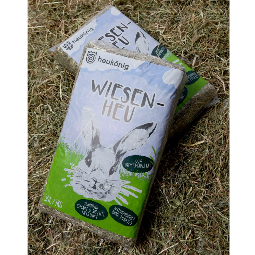 Heukönig 18x1kg Heu und 6x1kg Stroh Kombi-Paket, Perfekt als Einstreu und Futter - Natürlich & Staubfrei
