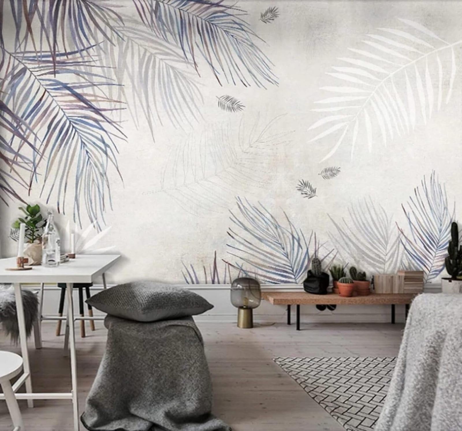 XLMING Minimalist Hand Drawn Plants and Leaves Art 3D Wallpaper Luxury Home Dining Decor Paste Sofa Living Room The Wall for Bedroom Mural-430cm×300cm