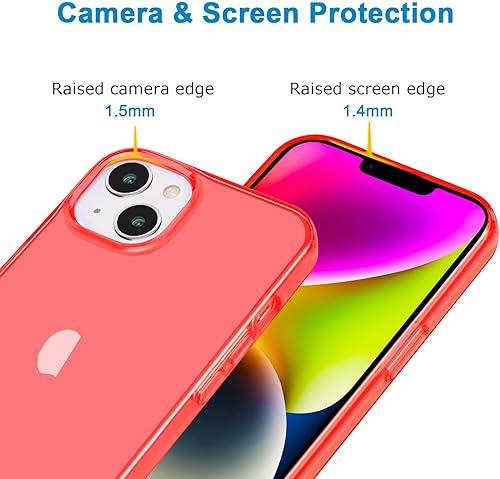 Miniatura 4 de JJGoo - Funda compatible con iPhone 13, transparente, roja, suave, a prueba de golpes, cubierta protectora delgada y delgada para iPhone 13 de 6.1