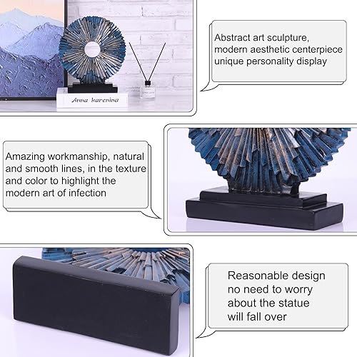 Miniatura 3 de Escultura azul para decoración del hogar, decoración estética para armario de cocina, decoración de sala de estar, medallón de estatua redonda,