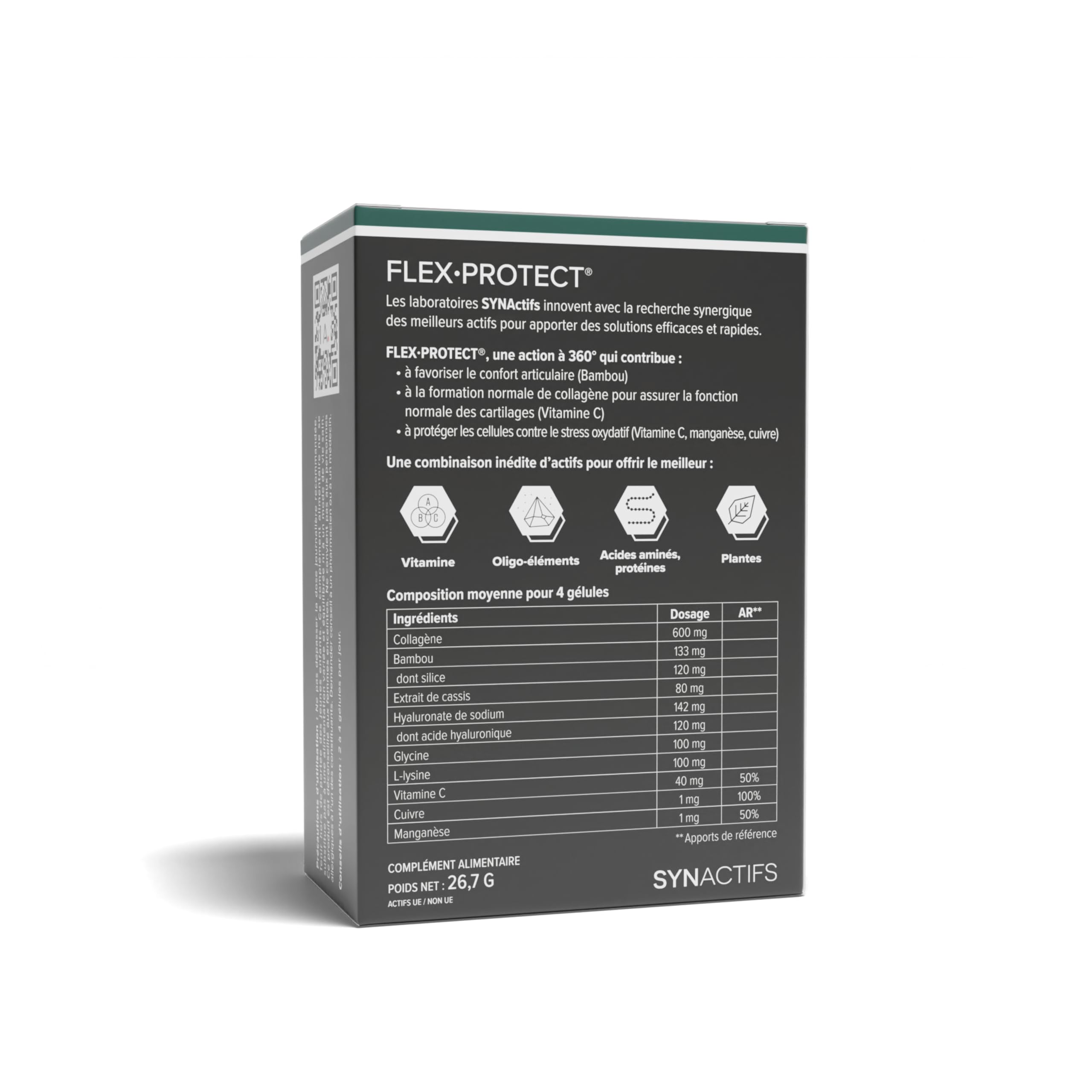 ARAGAN - Synactifs Lot de 2 FlexProtect - Complément Alimentaire Articulations - Collagène, Acide hyaluronique, Bambou, Cuivre - 120 gélules - 1 à 2 mois de prise - Fabriqué en France