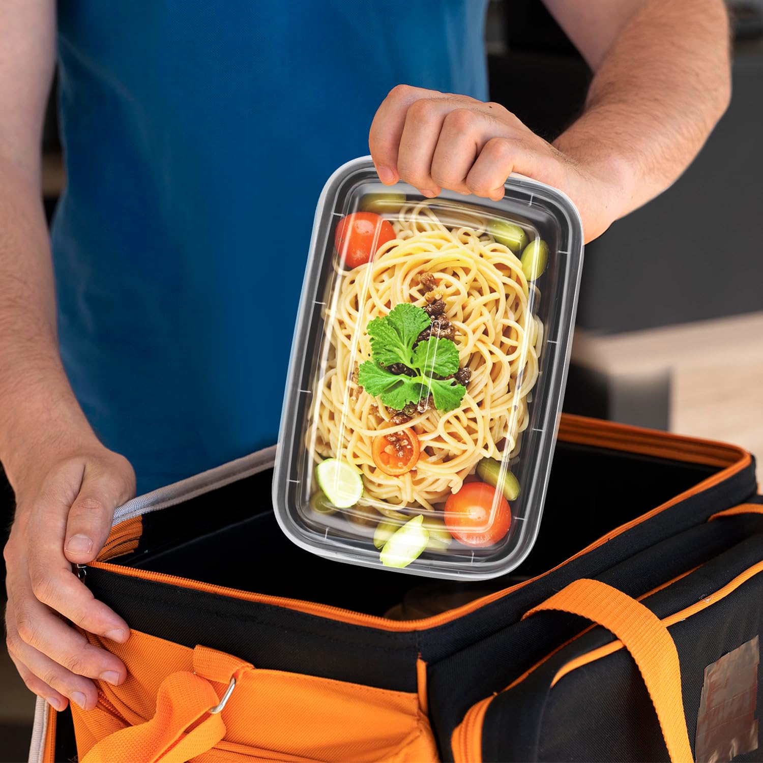 Eupako Lot de 40 récipients alimentaires réutilisables avec couvercles pour la cuisine, la préparation des repas et la réfrigération
