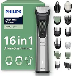 PHILIPS Aparador de pelos premium multigroom 16 em 1 para Rosto, Cabelo e Corpo - MG9532/15