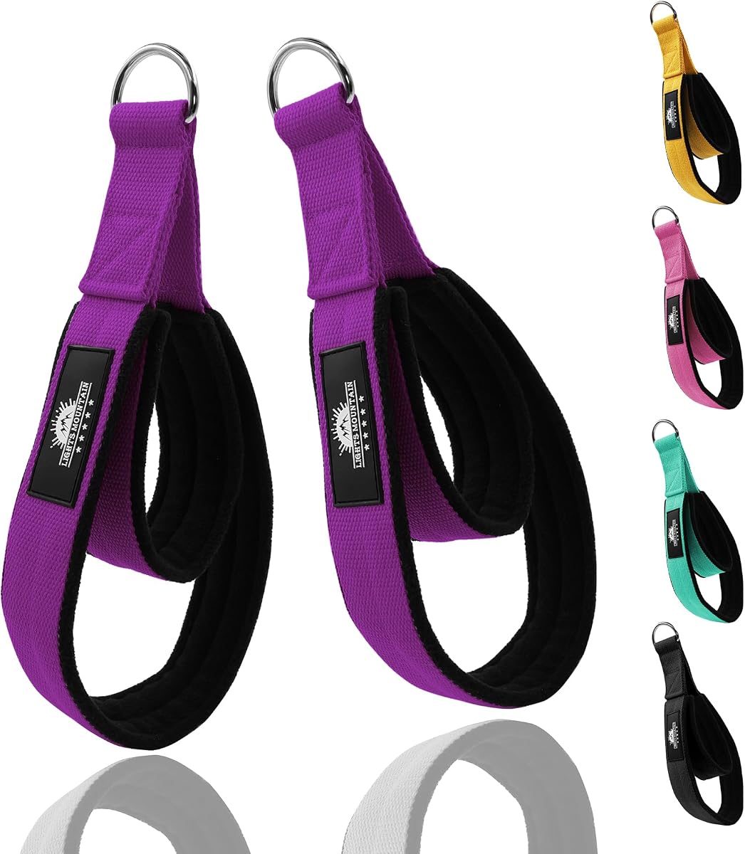 Correas duraderas con anilla en D de doble bucle para Pilates, asas acolchadas para entrenamientos de reformador, yoga y gimnasio en casa