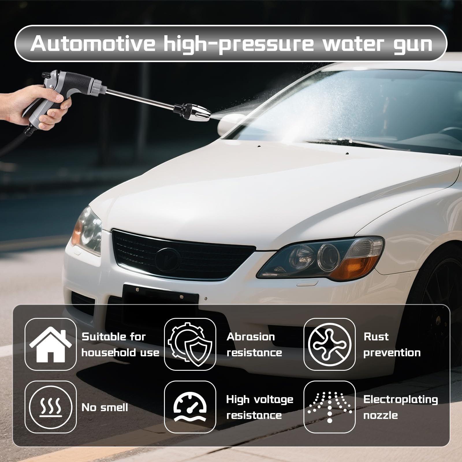 Aquoxis Pressure Washer,2026 New Portable High Pressure Hose Hawk Pressure Washer Gun with Adjustable Spray Nozzle,Handheld Cleaning Machine for Car,Patio,Garden and Outdoor Surfaces - 4