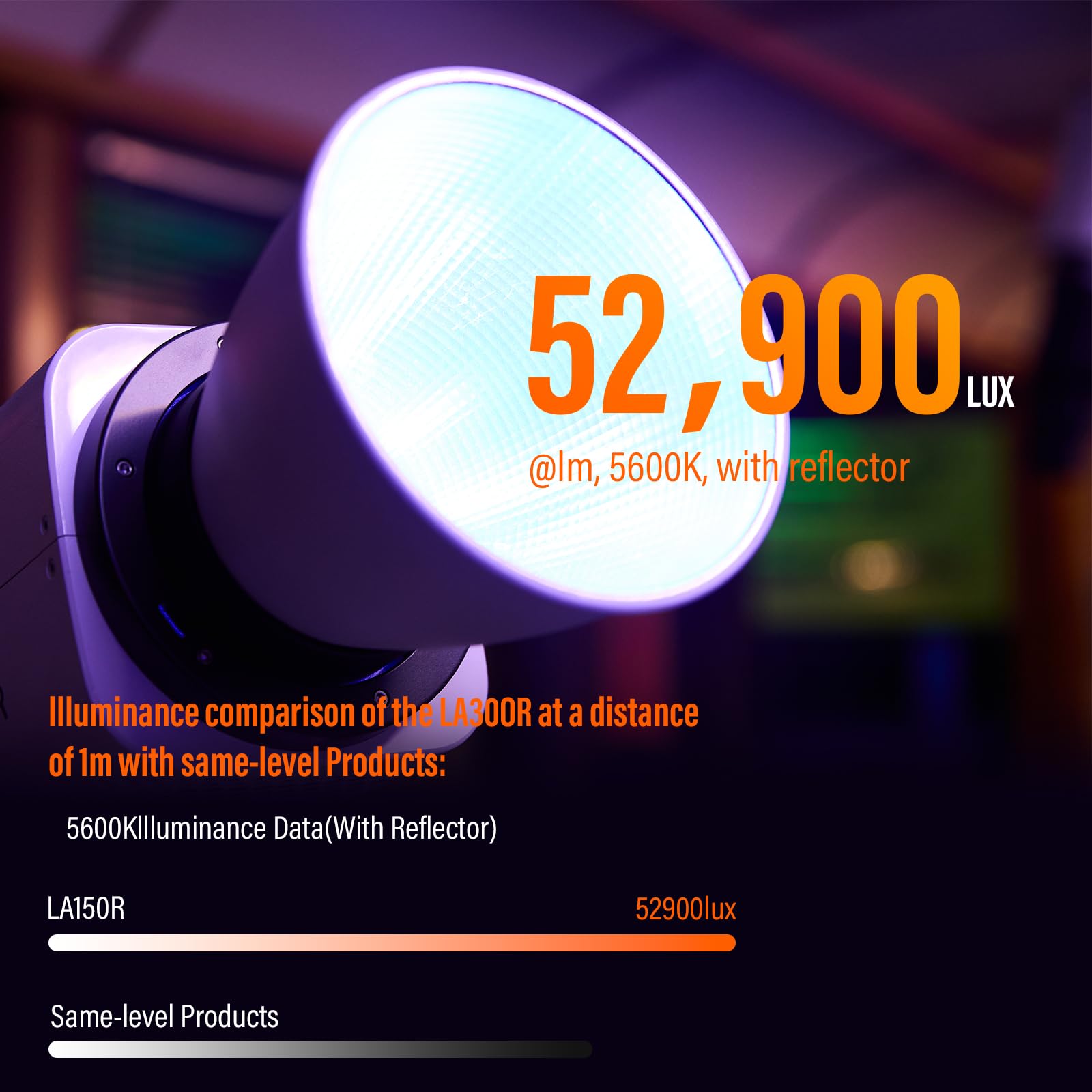 Godox LA300R RGB LED lampa wideo z torbą do przenoszenia, 330 W, 102000 Lux, 1 m, jasne, ciągłe światło, 1800 K-10000 K, Bowens Mount RGB LED, światło ciągłe z 14 efektami FX do wideografii
