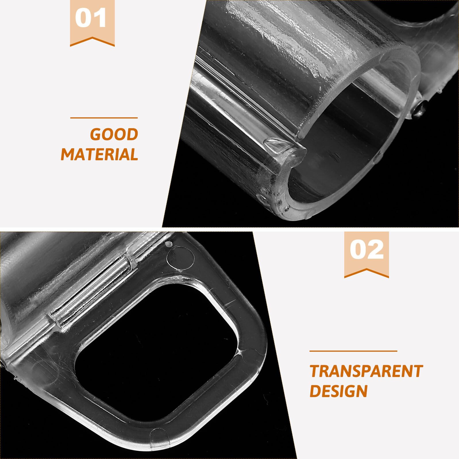 4 Ensembles Crochets Transparents pour Stores Enrouleurs Poignées Légères Clips pour Tringles De Rideaux sans Perçage Installation Simple 6 Pièces * 4