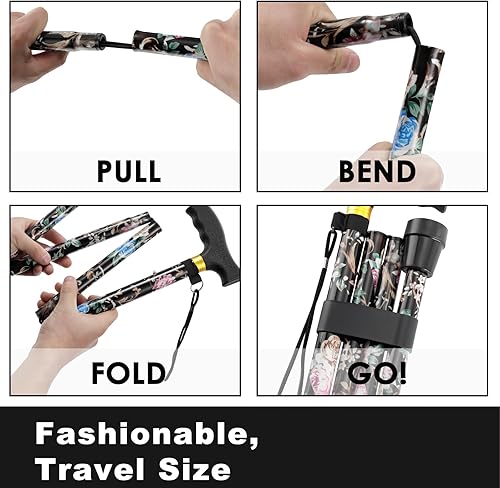 Miniatura 3 de Walking Cane, Cane for ManWoman  Mobility & Daily Living Aids  5-Level Height Adjustable Walking Stick  Comfortable Plastic T-Handle Portable