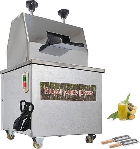 INTSUPERMAI Prensa comercial de caña de azúcar, máquina exprimidora de caña de azúcar, extractor de jugo de caña de azúcar, 110 V, exprimidor
