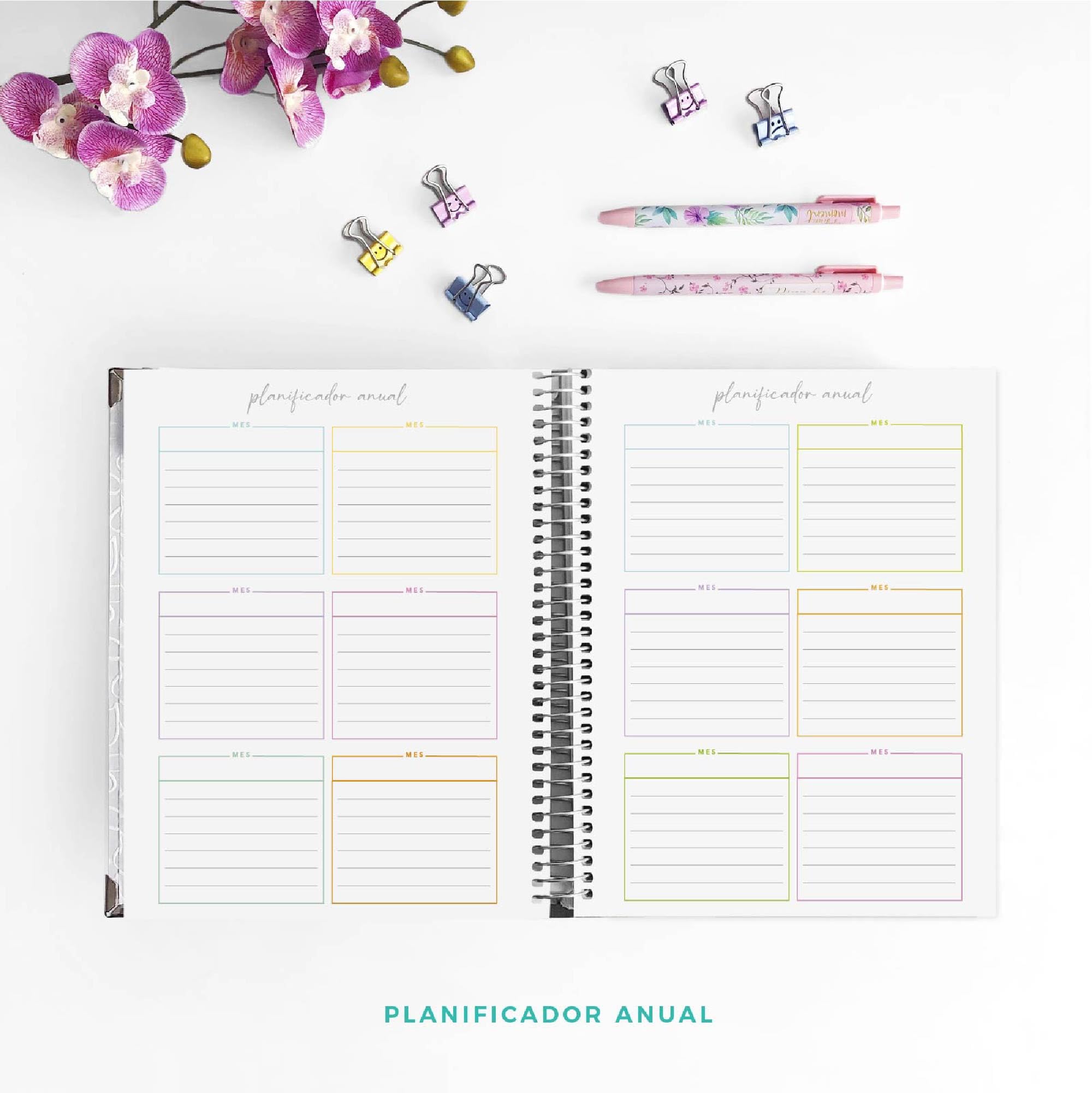 Agenda oposiciones A5 - semanal sin fechas - Verde Mar Liso (Con separadores)
