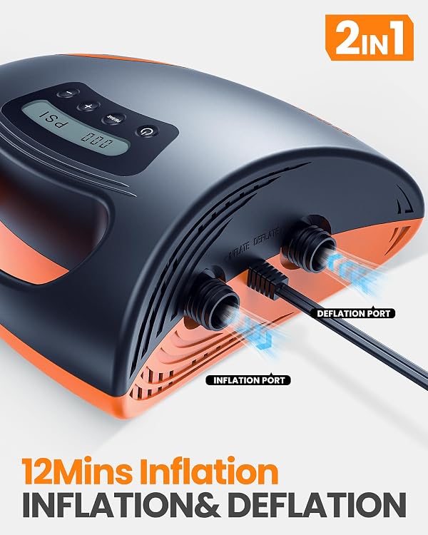 OutdoorMaster Shark High Pressure SUP Pump - Electric Air Pump with 20 PSI Active Cooling System Dual Stage Inflation & Auto-Off for Inflatable Paddle Board, Boats, Water Sports -2nd Gen by OutdoorMaster - Image 5