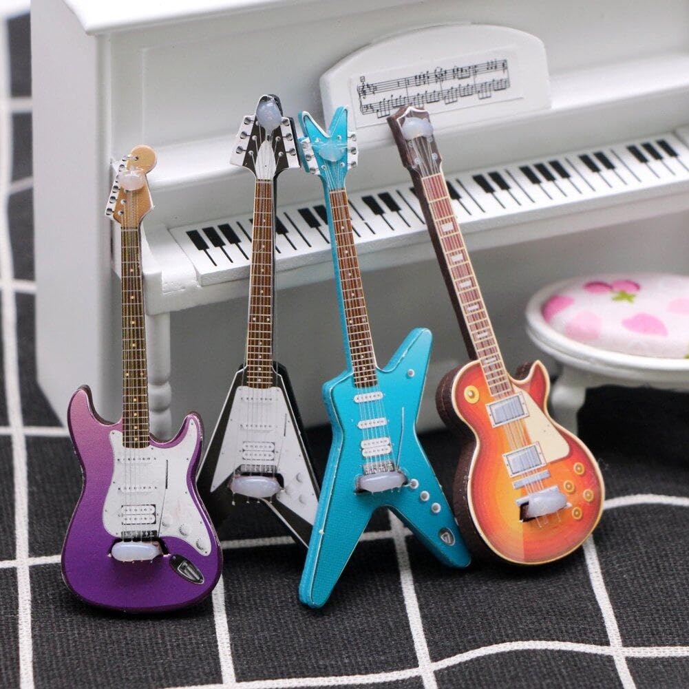 Mini Guitare Ukulele Enfant LOTVIC INSTRUMENT DE Musique Miniature Ensemble D'instruments De Mini Guitares électriques Déco