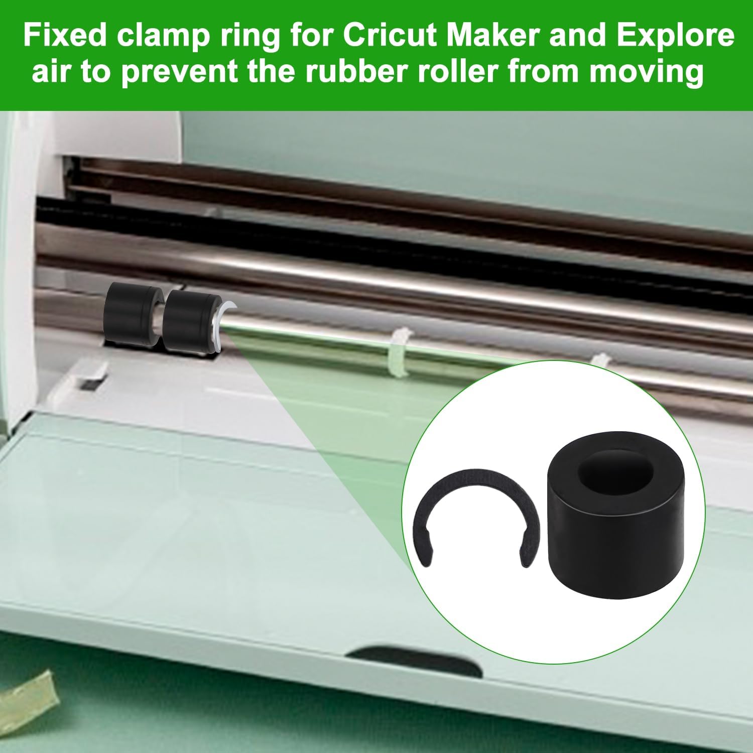 BOXOB 33 Packs Rubber Roller Replacement Kit for Cricut Maker, Rubber Roller Replacement with Fixing Clamps Wrenches Screwdrivers Pliers Prevent Moving Compatible with Cricut Maker