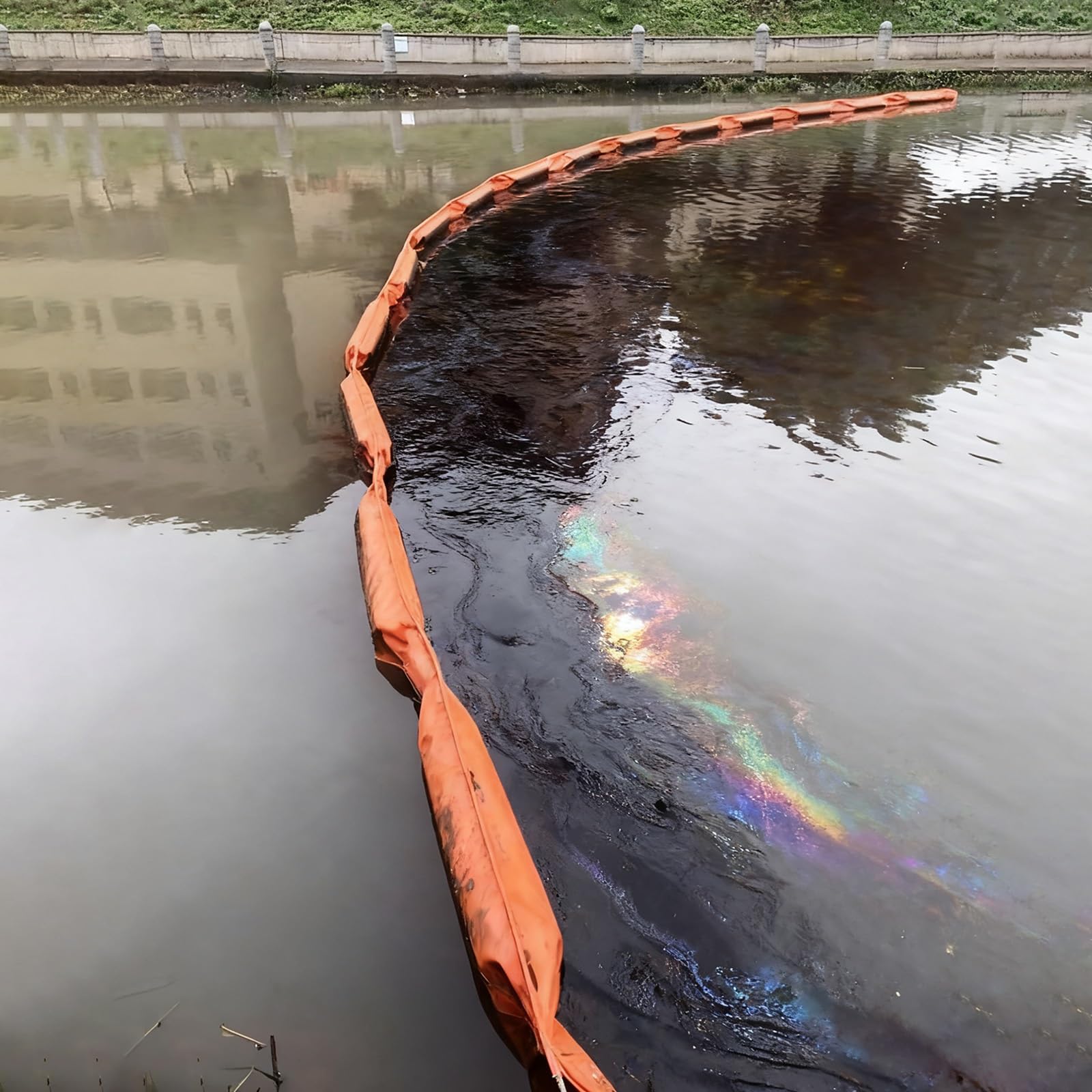 DUANHOZ PVC Oil Boom,Customizable PVC Floating Oil Booms - 30m Oil Spill Containment Barriers for Ports, Rivers & Marine Debris Interception (H 35cm/13.8in) - Durable & Effective