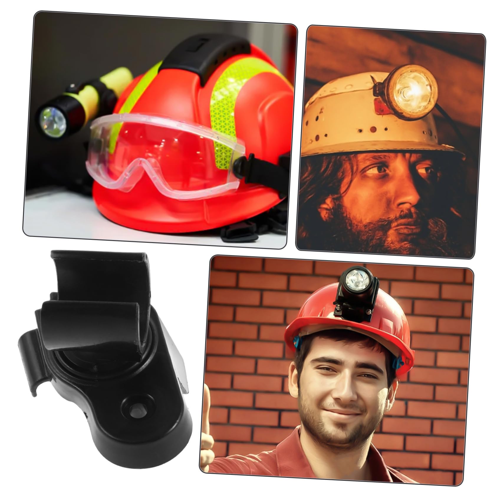 Clip portale per torcia elettrica per casco da lavoro, accessorio leggero e resistente per professionisti e fai da te