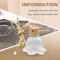 Vista 2 de 20 botellas difusoras de coche con forma de rosa esmerilada, botella difusora vacía colgante para automóvil, difusor de aceite esencial de perfume