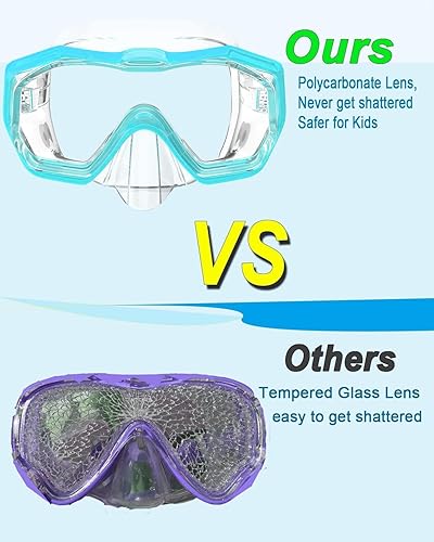 Miniatura 4 de Bairuifu Gafas de natación para niños de 4 a 16 años, lentes antiroturas, antivaho  vista panorámica de 180  gafas de natación para niños con