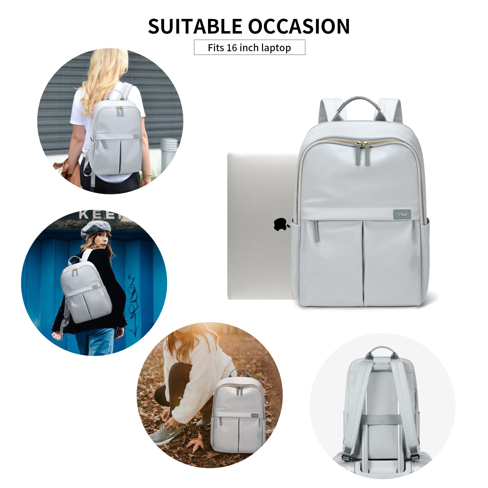 GOLF SUPAGS Zaino per Laptop per Donna Zaino Casual da Lavoro Viaggio per Insegnante Dottore Infermiera Borsa per Laptop