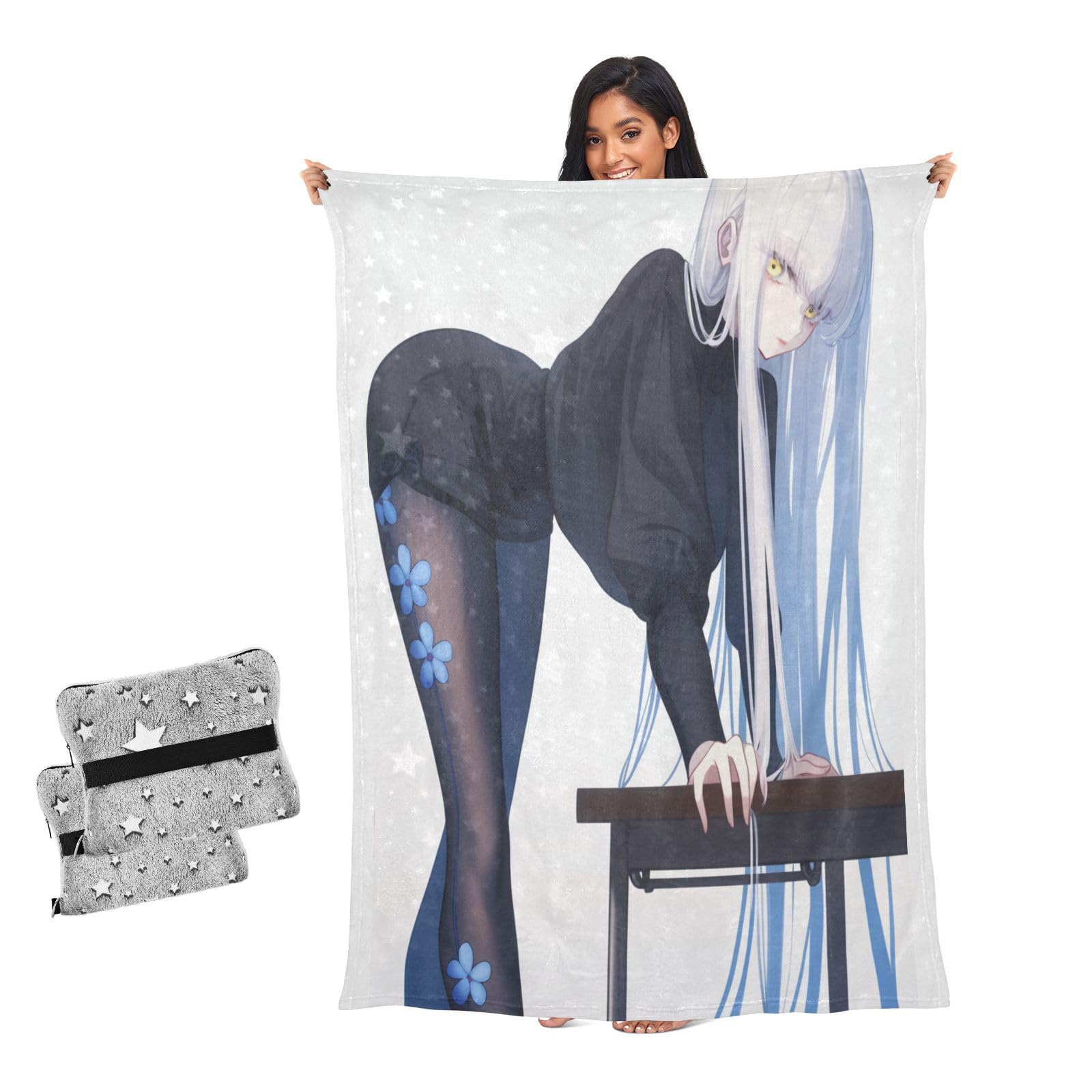 Couverture douce pour filles et jeté de lit à longs cheveux pour canapé
