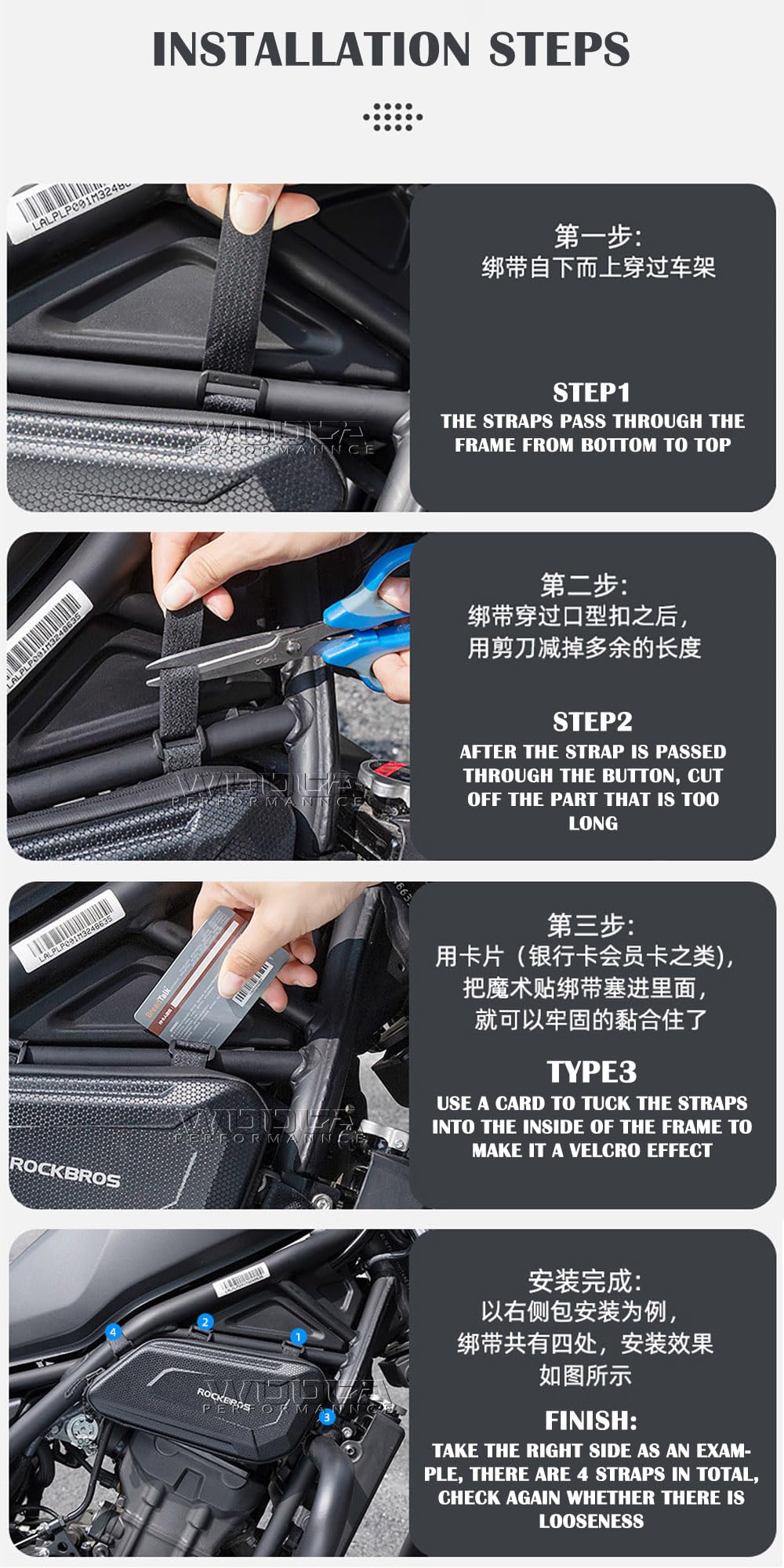 WOOGA - Bolsa lateral para motocicleta impermeable, bolsa de herramientas, gran capacidad, 3.5 galones (1.5 l), carcasa dura, aspecto de carbono, cierre de agua, ajuste para Ho&nda Rebel CMX 250 CMX