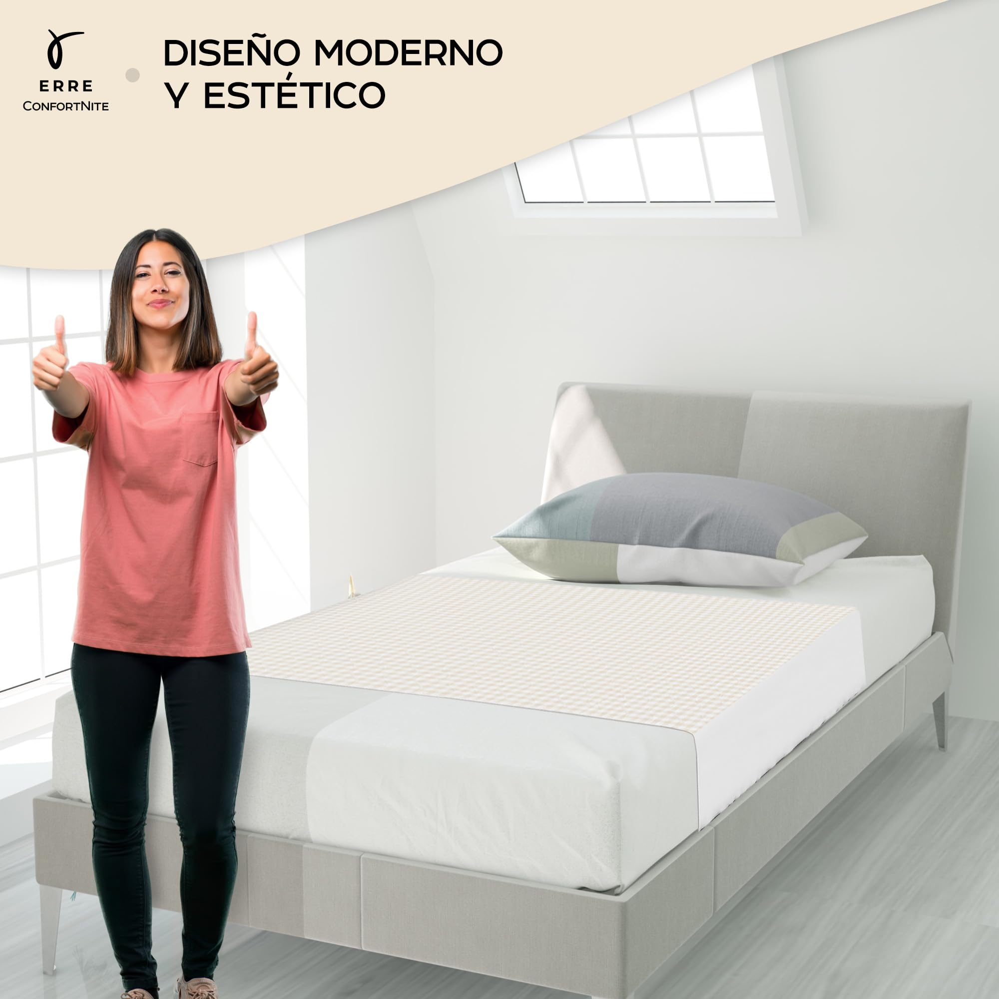 CONFORTNITE Empapadores Cama Adultos Lavables de Algodón Orgánico - 4 Capas Súper Absorbentes - 90 x 85 cm con Alas de 40 cm - Empapador Impermeable y Reutilizable (1 Unidad)