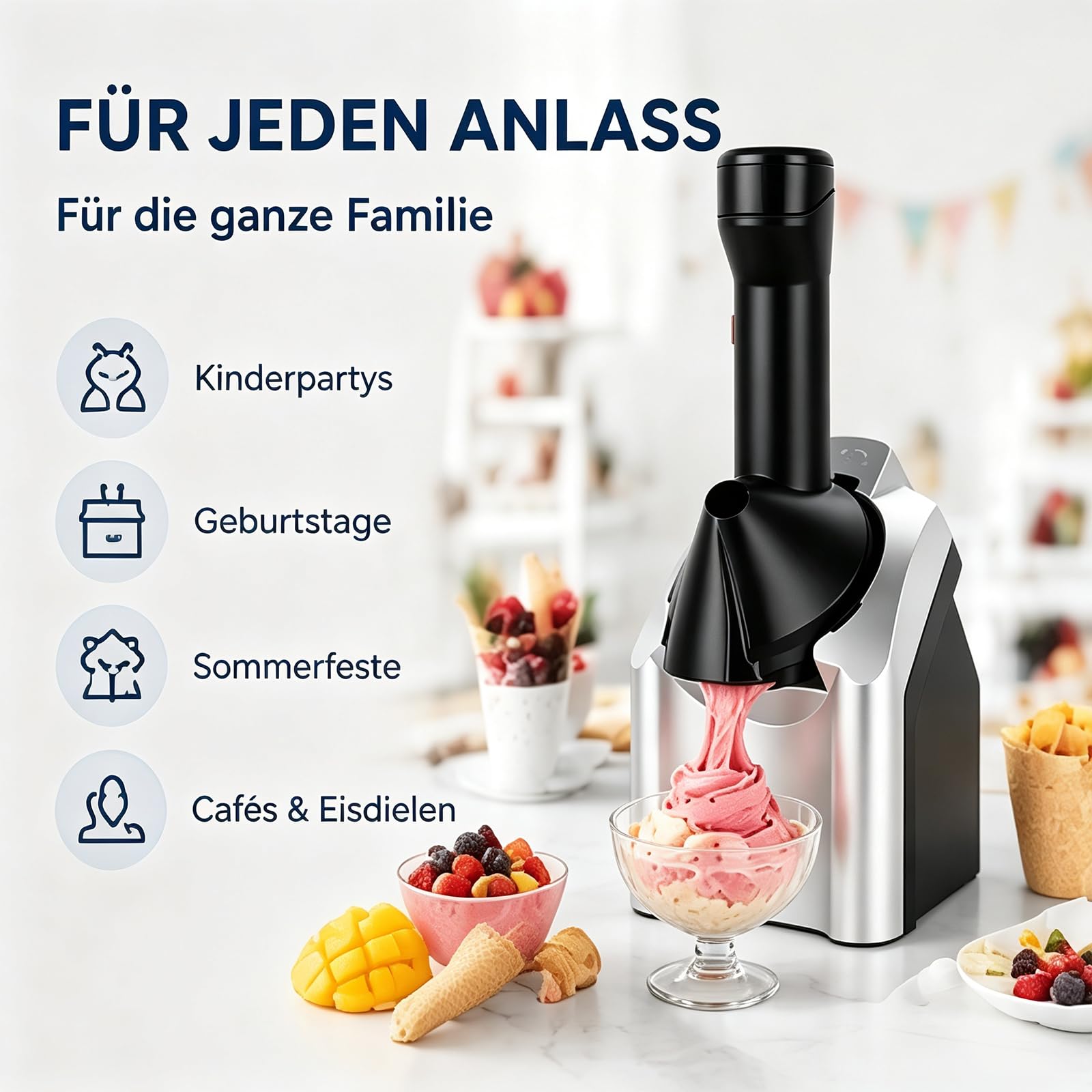 Vollautomatische Fruchteismaschine ohne Vorkühlen für Softeis