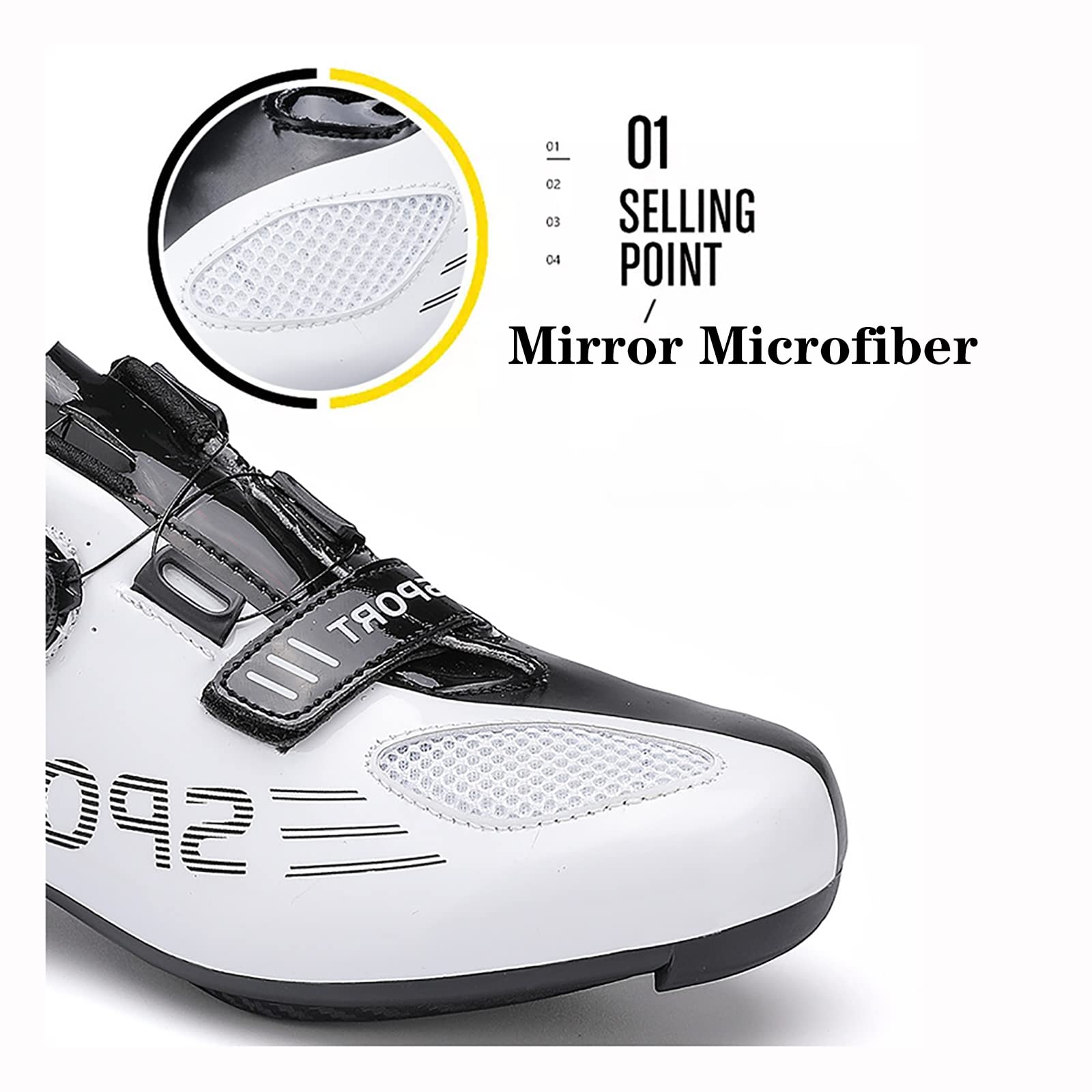 Buty rowerowe, rower szosowy, buty rowerowe, męskie, spin shoestring z kompatybilnymi butami z pedałem spd i Delta Lock (40, biało-czarne)