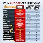 Launch OBD2 Scanner CRP123X V3.0 Elite, 2026 Mise à jour gratuite à vie Outil de diagnostic Scan Code de moteur de voiture lecteur avec huile/Brake/SAS/BMS/D.P.F/ABS Saignement/Réinitialisation des gaz, Auto VIN
