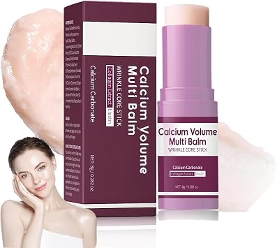Calcium Volume Multi Balm Stick for Eyes Face Neck   Korean Collagen Moisturing with Hydrating Cream Texture   Anti Aging Firming Korean Skincare Wrinkle Core for Daily Multi Use 1PCS