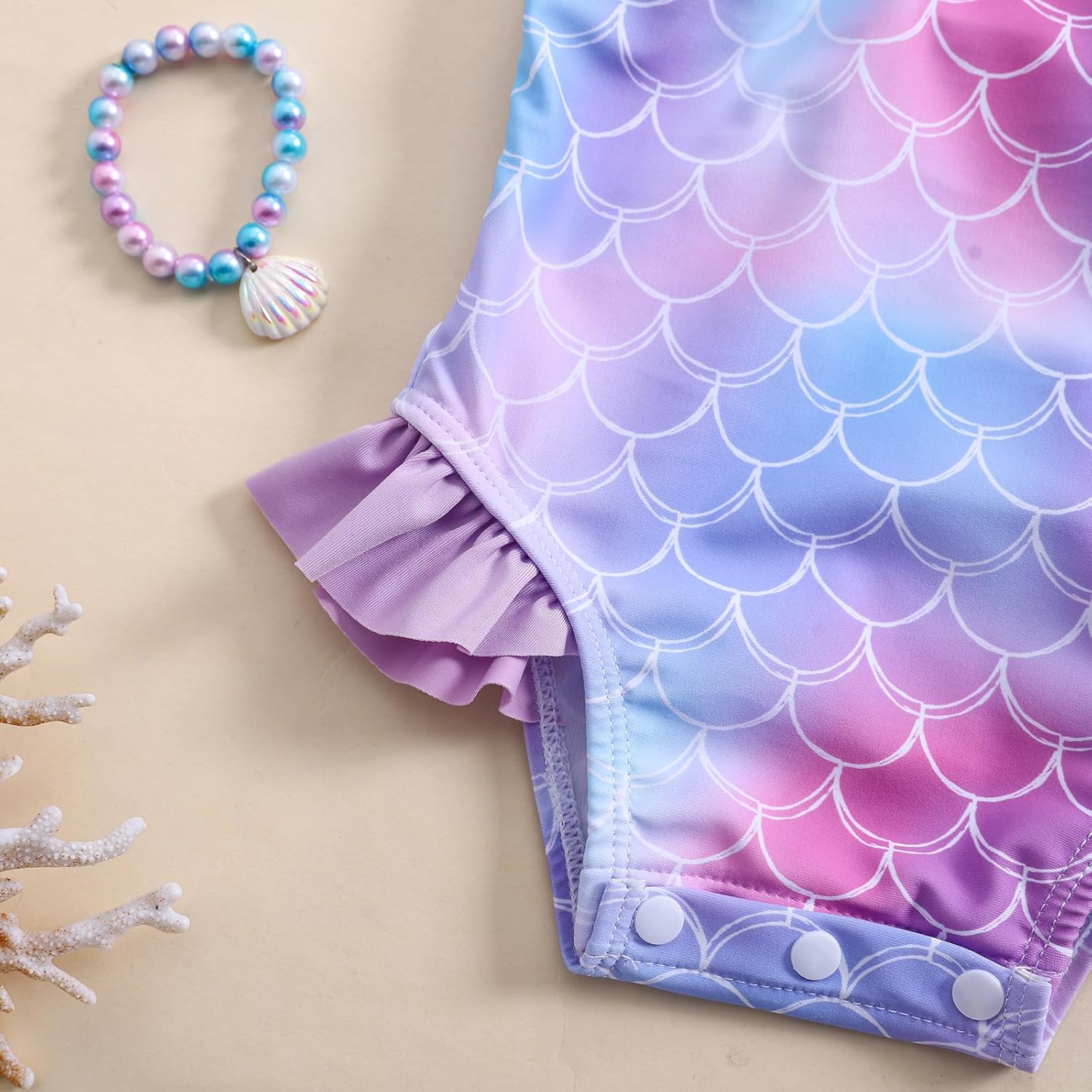 Baby Girls Swimsuit Infant Toddler Girl Bathing Suit Ruffle One Piece Beach Swimwear - Image 5