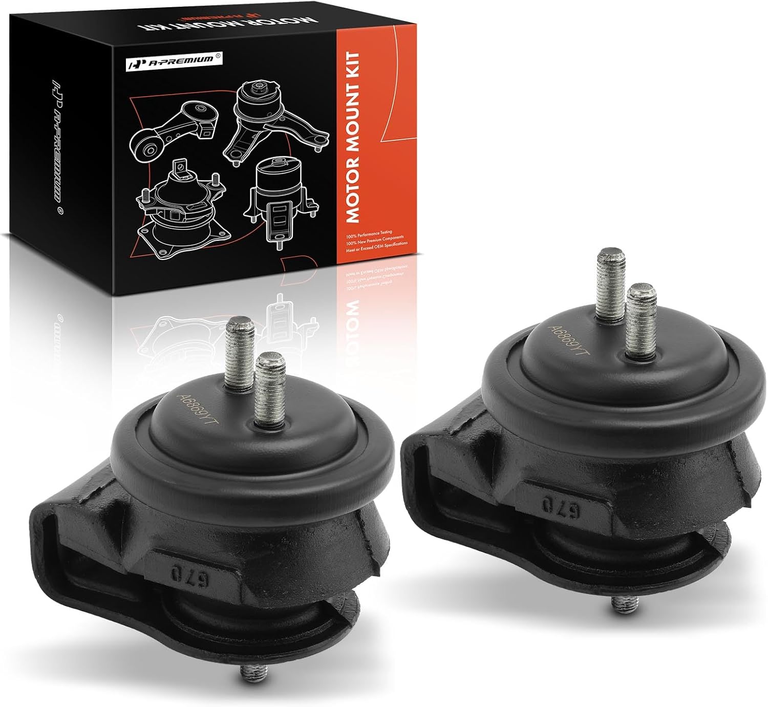 A-Premium Front Left and Right Engine Motor Mount Kit Compatible with Suzuki Grand Vitara 2006 2007 2008, 2.7L, 2-PC Set, Replace# 1161066J00, 1161066J01