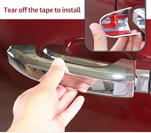 Miniatura 5 de Cubierta para manija de puerta Chevy Silverado Trim Chrome para Chevrolet Silverado GMC Sierra 2014-2024 Accesorios exteriores cromados 4 unids