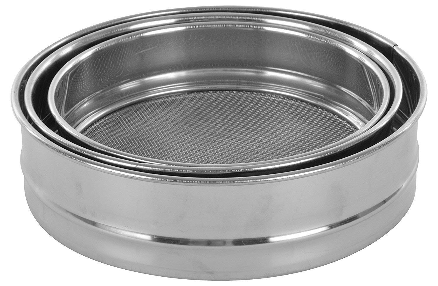 Royal Sapphire Atta Chalni Sieve Sifting Strainer Cake Sugar Baking Kitchen Tools Flatware Sets Sifters for Baking & Powdered Sugar 3pcs Set