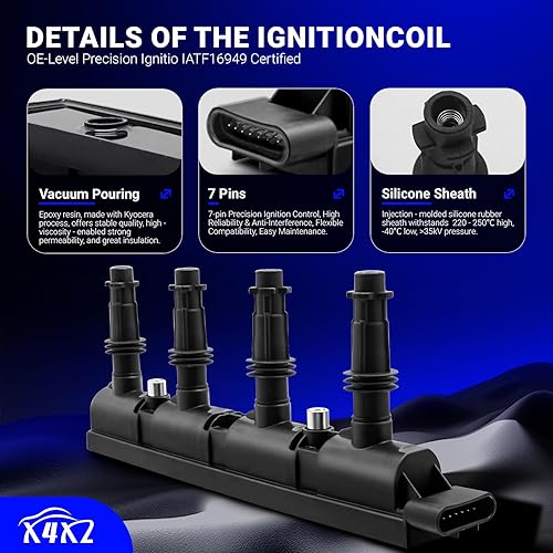 Miniatura 8 de Bobina de encendido UF669 y bujía de iridio doble 1675 compatible con Chevy Cruze Sonic Trax Volt Buick Encore Cadillac ELR D521C y PFR7S8EG
