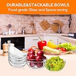 3.5inch Glass Mixing Bowls 12Pack, Clear Stackable 9cm Small | Glass Bowls Ideal for Kitchen Baking & Prepping, Salad Fruits Snack Nut Storage, Dessert, Ice Cream